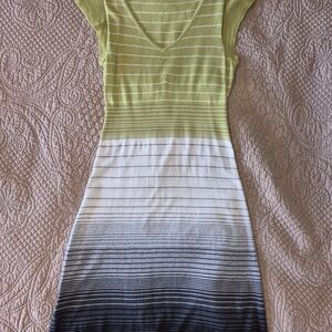 Striped Green and White Knit Dress